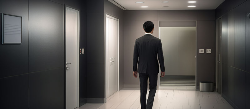 男性がトイレに行くイメージ画像です